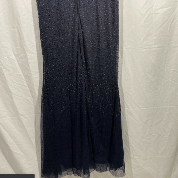 NWT JS Collection Cowl Neck Beaded Mesh Gown 16 - Picture 11 of 12
